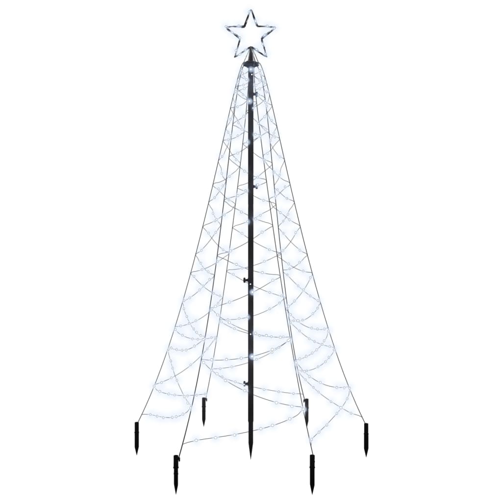 Sapin de Noël avec piquet Blanc froid 200 LED 180 cm