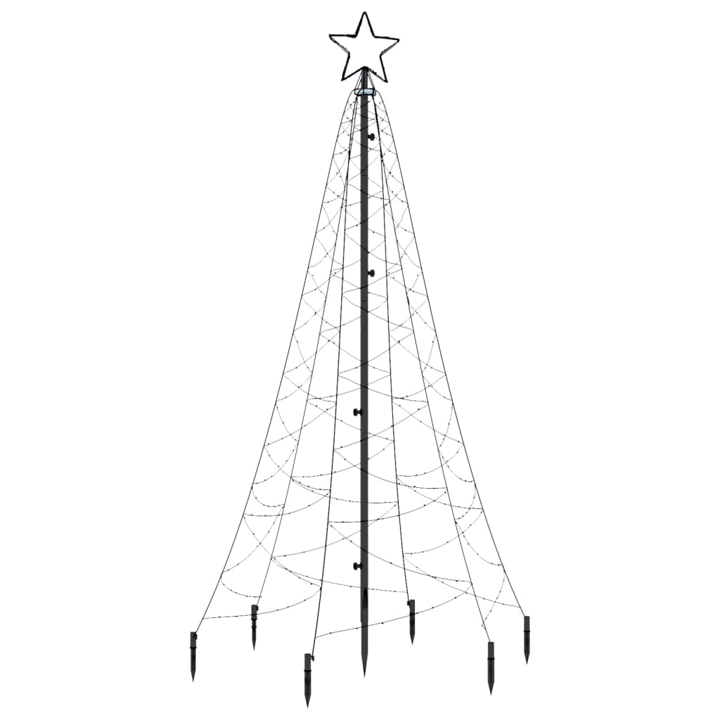 Sapin de Noël avec piquet Blanc froid 200 LED 180 cm