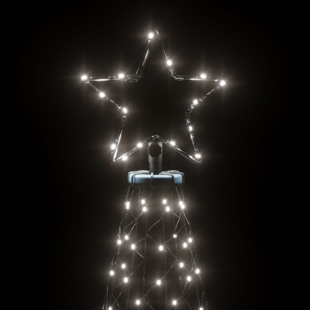 Sapin de Noël avec piquet Blanc froid 200 LED 180 cm