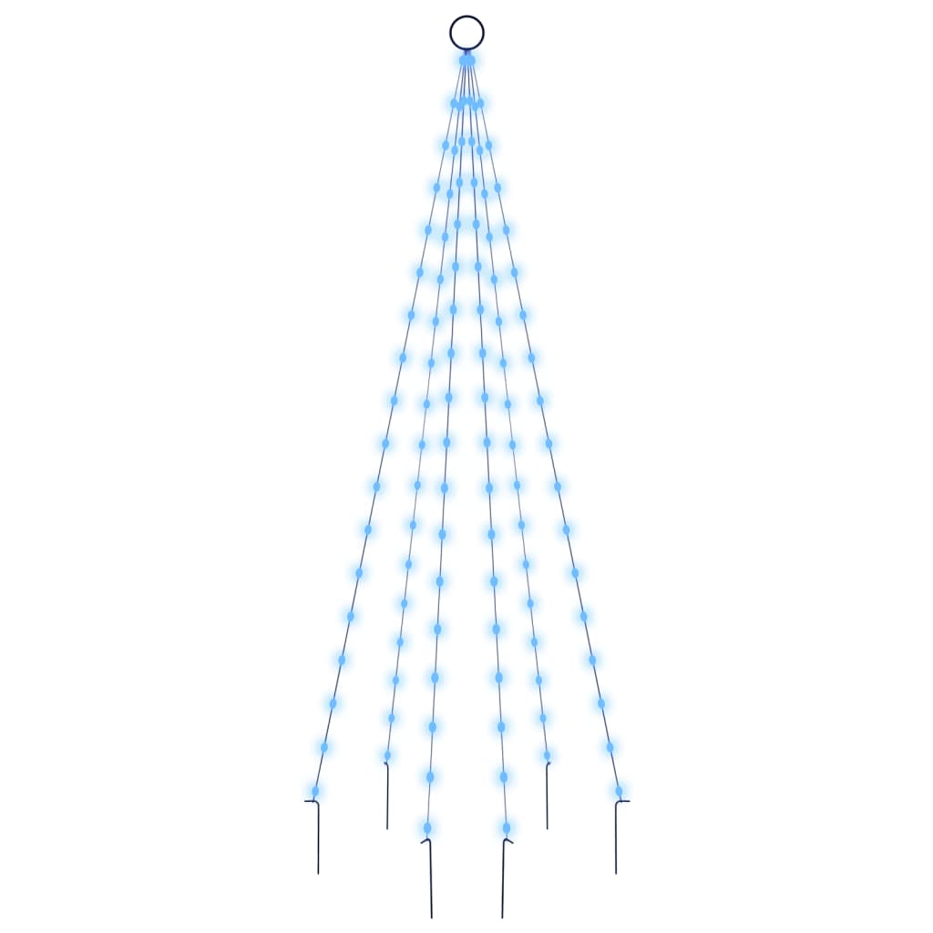 Sapin de Noël sur mât de drapeau 108 LED Bleues 180 cm