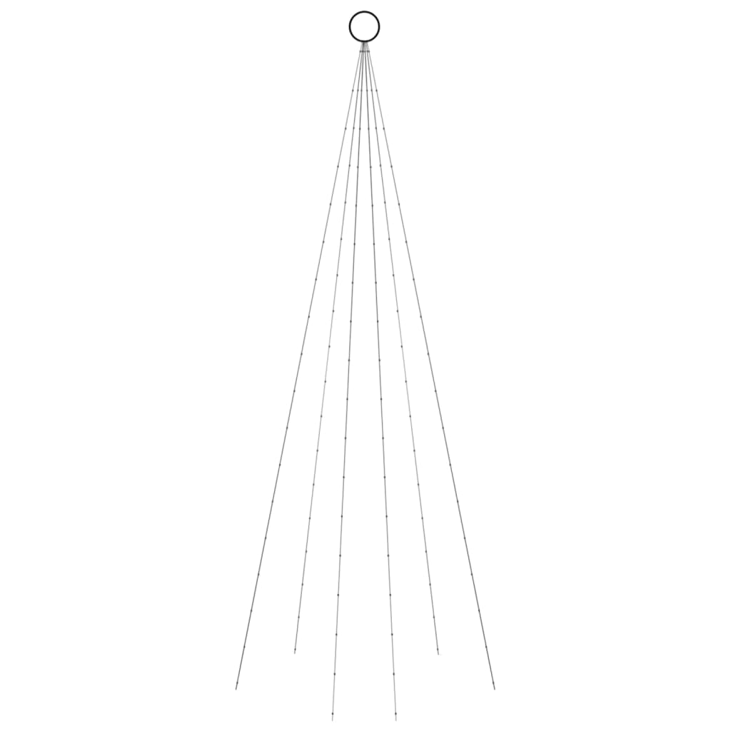 Sapin de Noël sur mât de drapeau 108 LED Bleues 180 cm