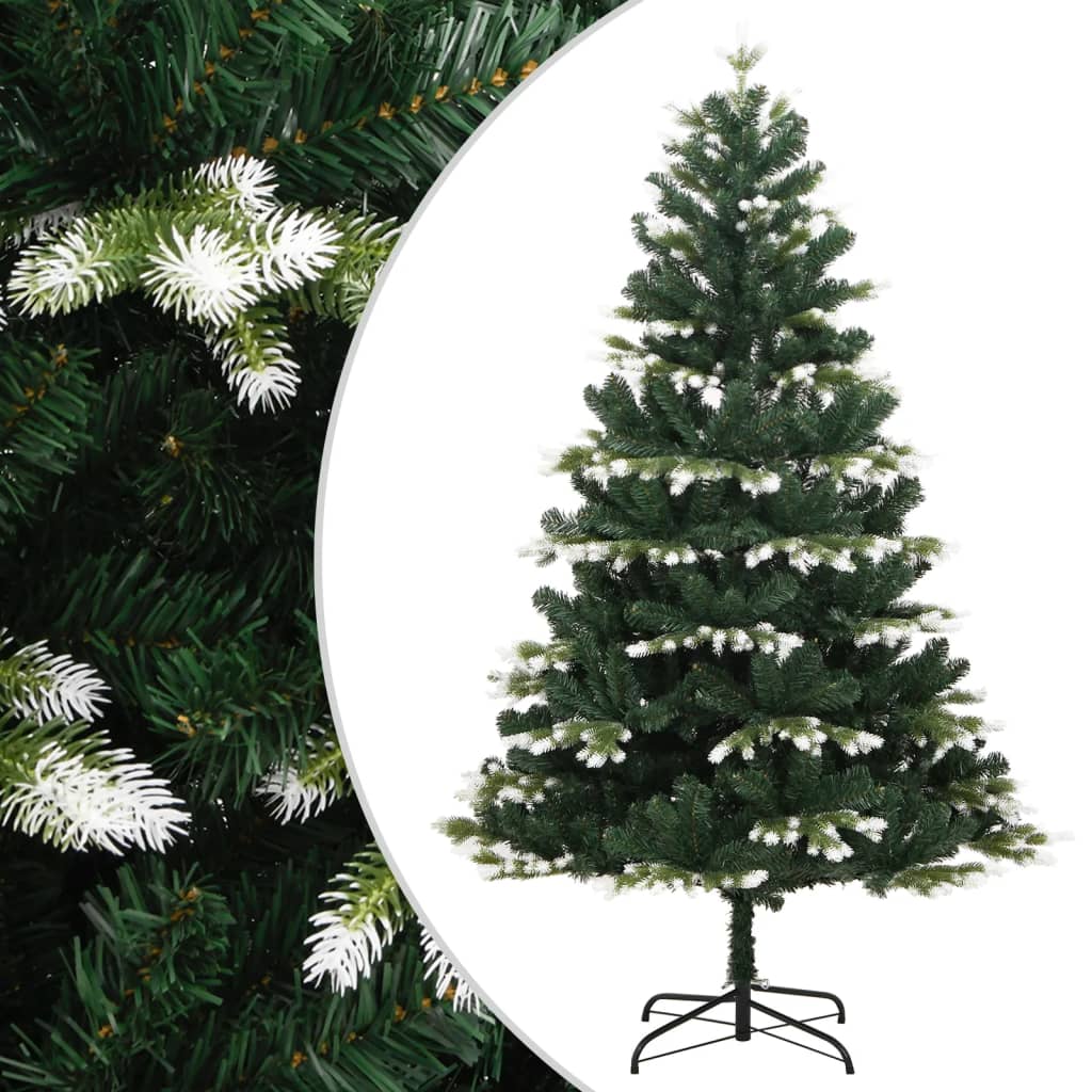 Sapin de Noël artificiel à charnières avec neige floquée 210 cm