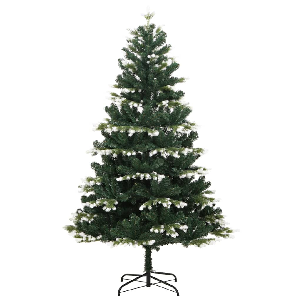 Sapin de Noël artificiel à charnières avec neige floquée 210 cm