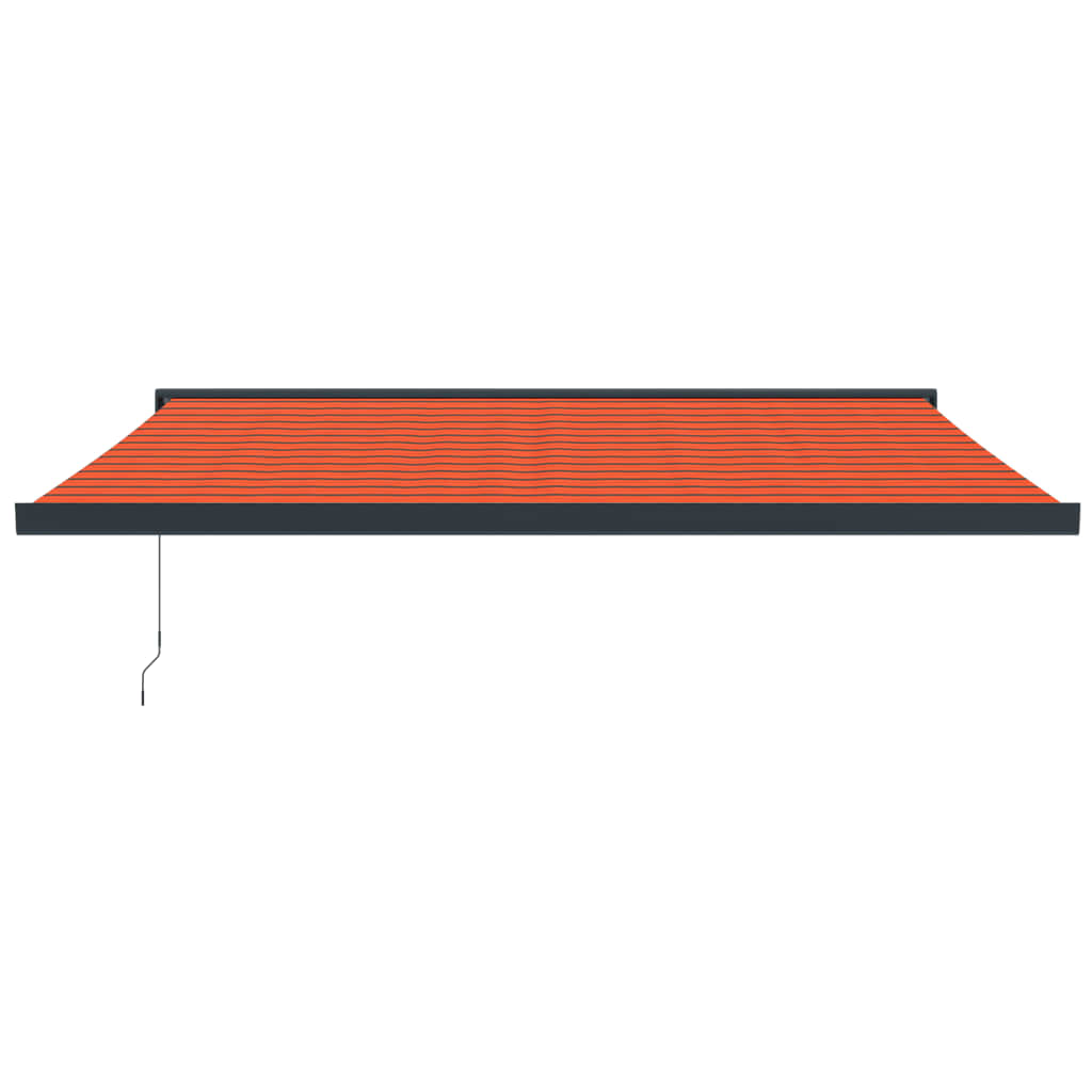Auvent rétractable orange et marron 4x3 m tissu et aluminium