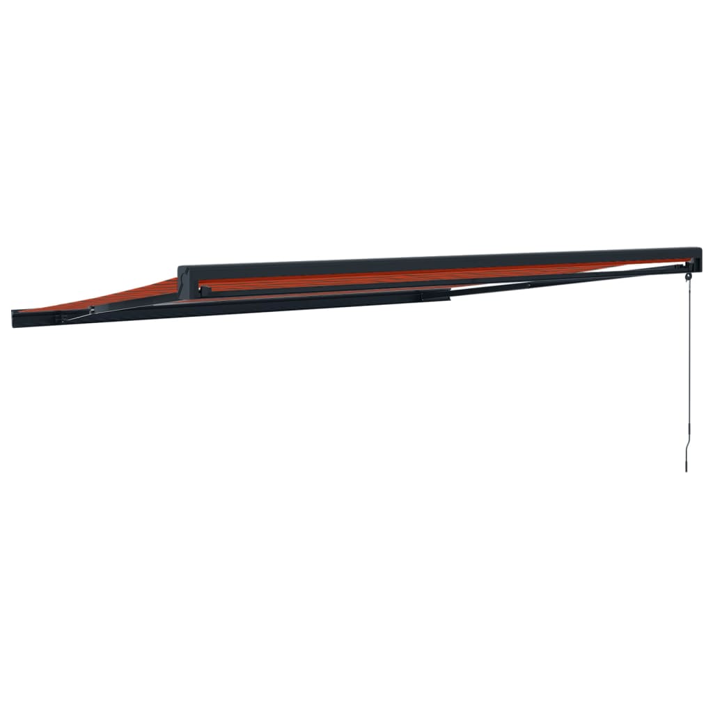 Auvent rétractable orange et marron 4x3 m tissu et aluminium
