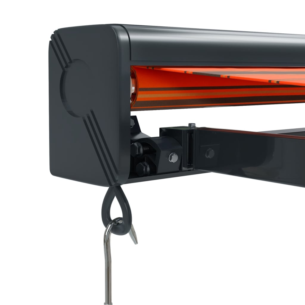 Auvent rétractable orange et marron 4x3 m tissu et aluminium