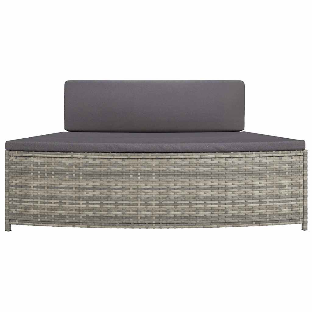 Bancs de spa avec coussins lot de 2 gris résine tressée