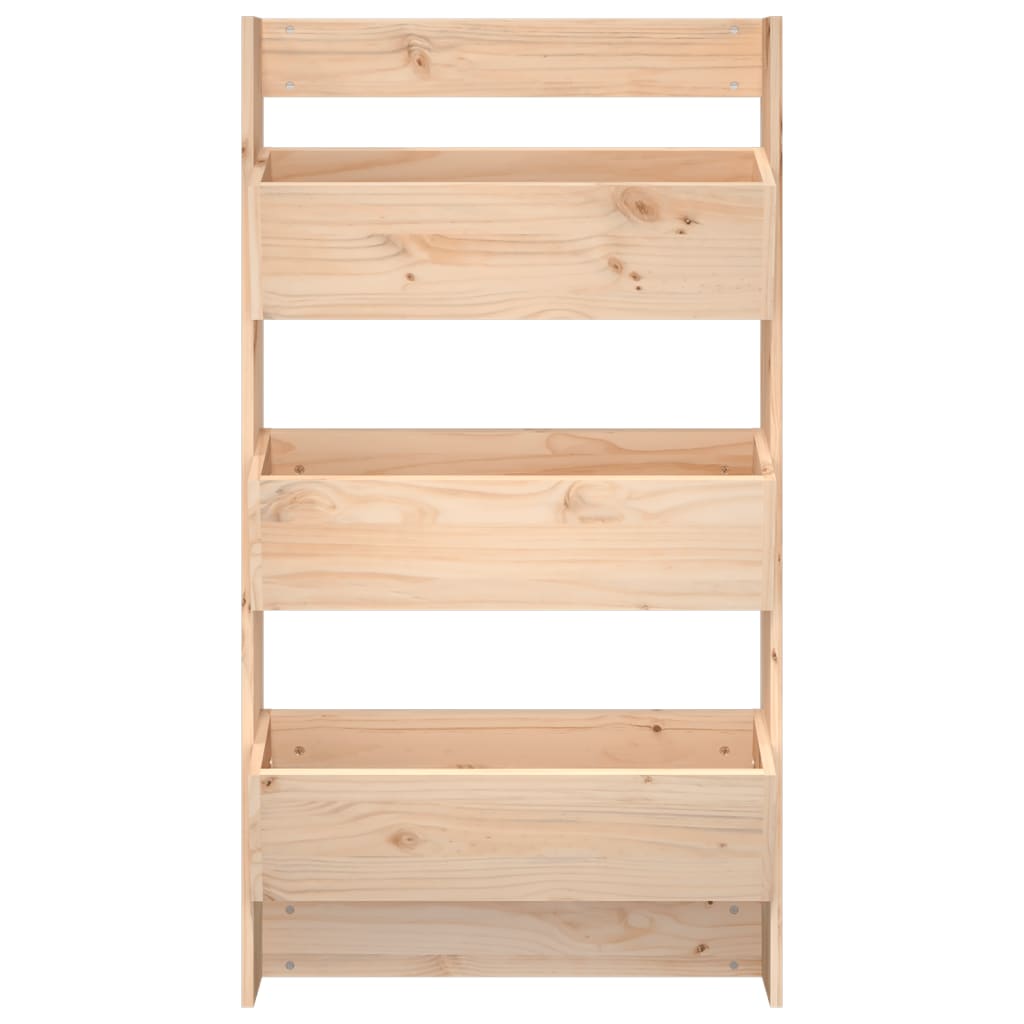 Jardinière murale 3 niveaux 60x18,5x110 cm bois de pin massif