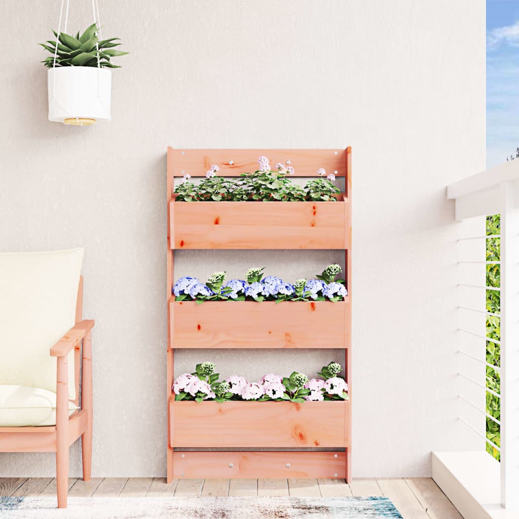 Jardinière murale 3 niveaux 60x18,5x110 cm bois douglas massif