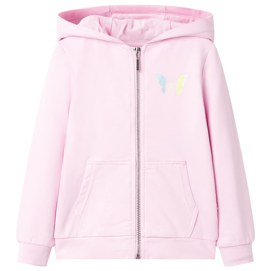 Sweat à capuche pour enfants rose clair 116
