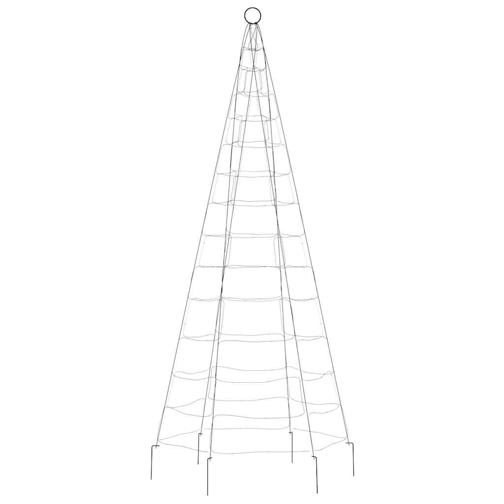 Sapin de Noël à LED sur mât de drapeau 200 LED bleu 180 cm