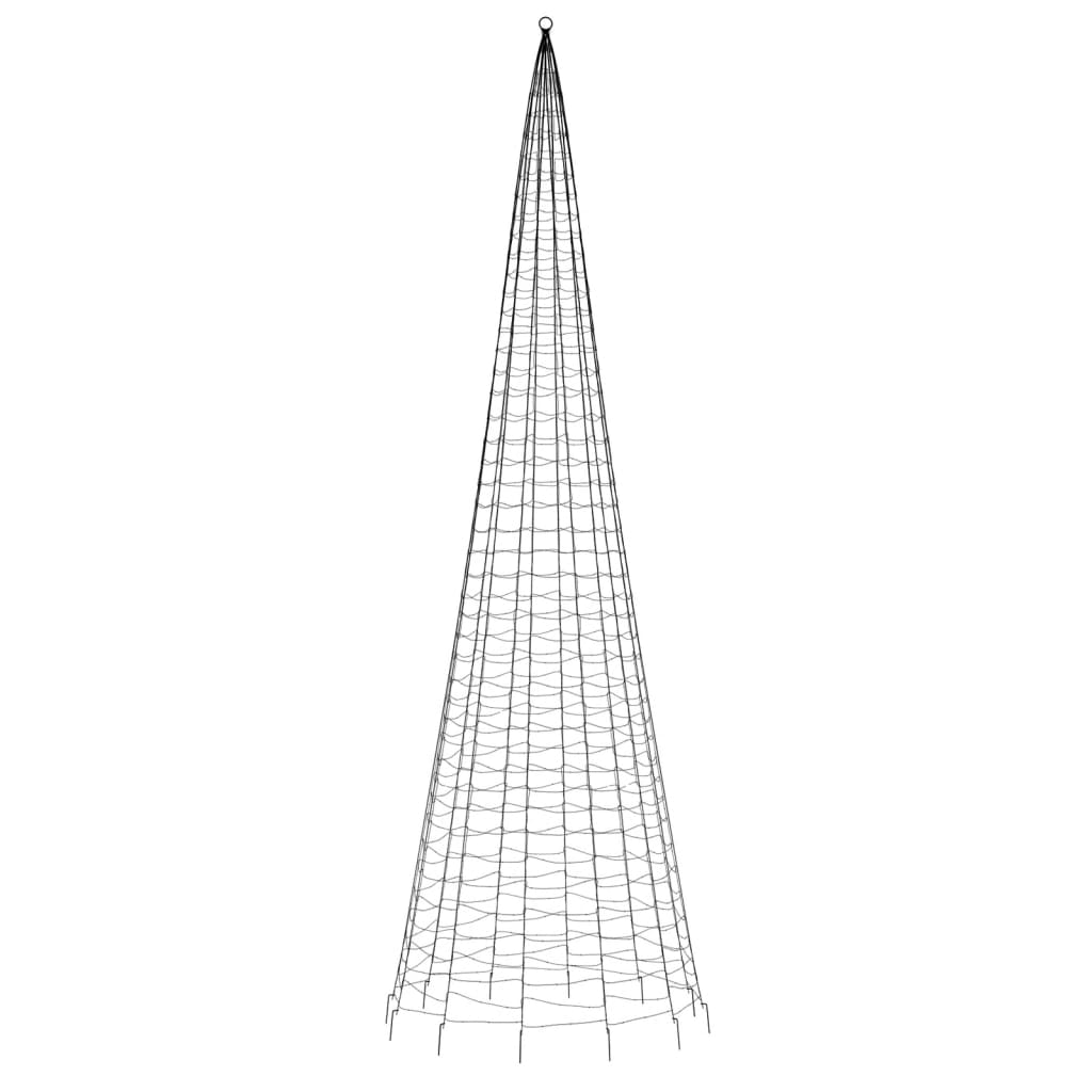 Sapin de Noël à LED sur mât de drapeau 1534 LED bleu 500 cm