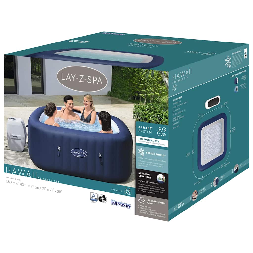 Lay-Z-Spa Bain à remous gonflable Hawaii AirJet
