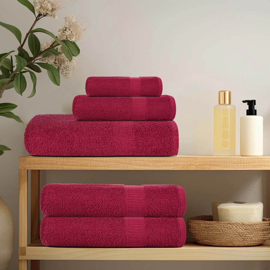 Essuie-mains 10 pcs bordeaux 50x100 cm 360 g/m² 100% coton