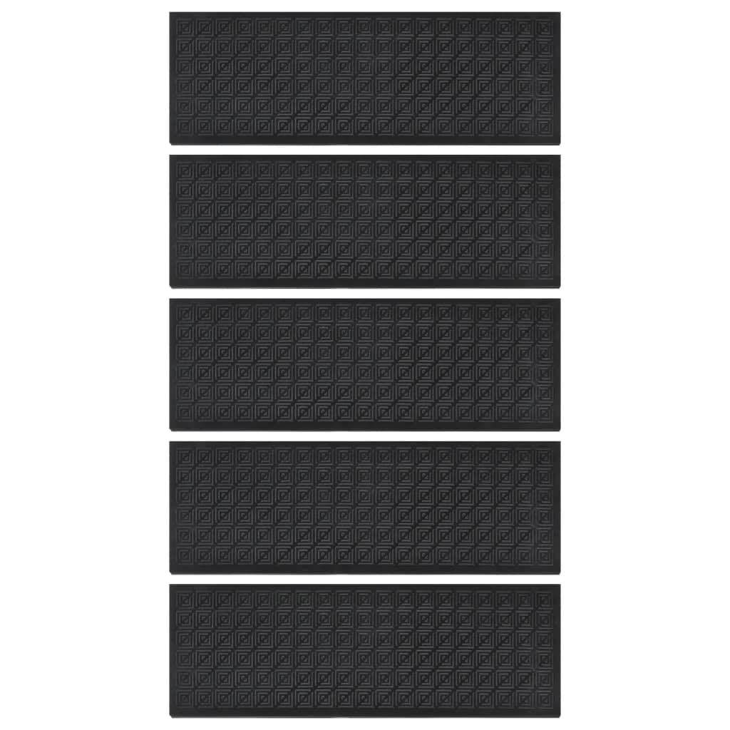 Marches d'escalier 5 pcs 25x75 cm caoutchouc