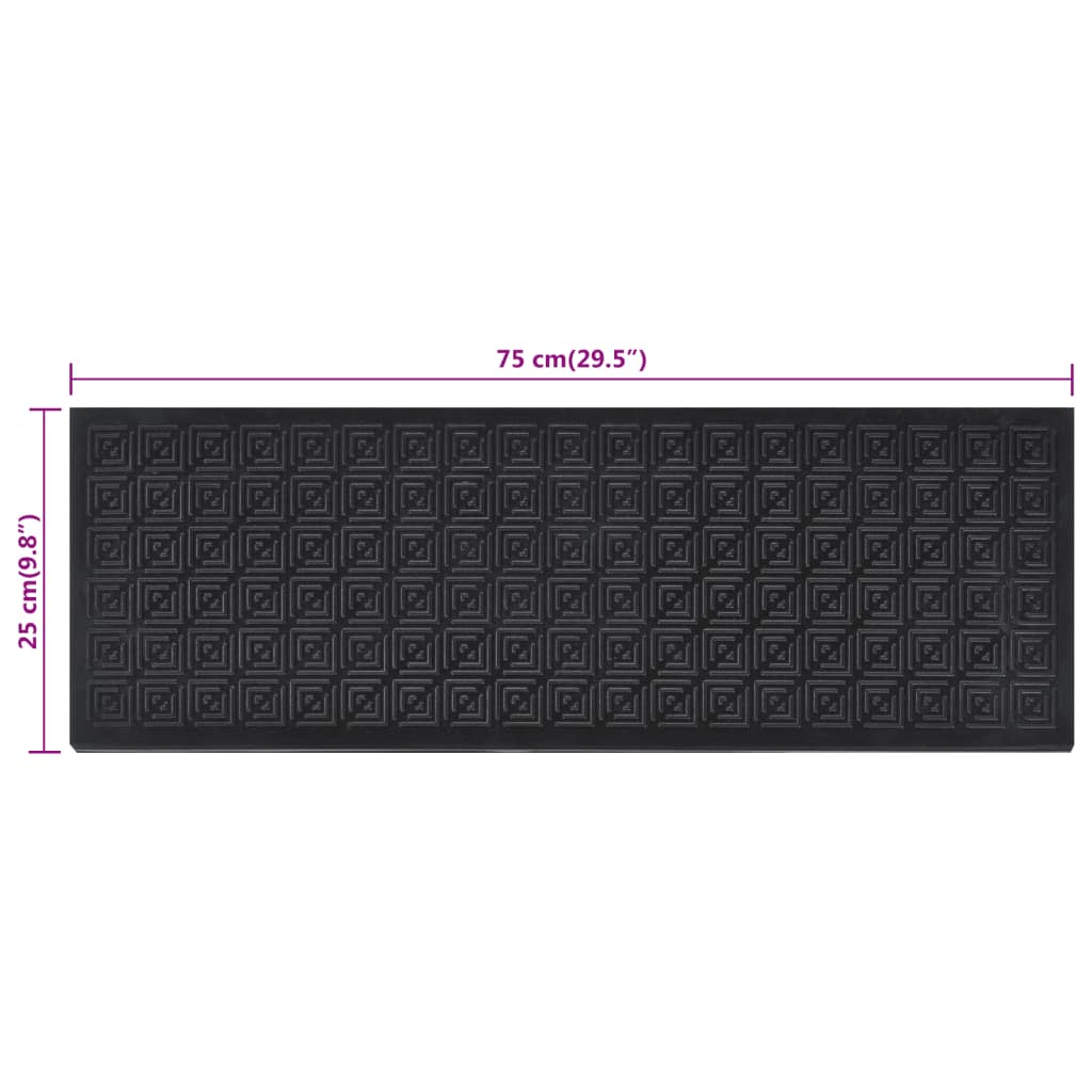 Marches d'escalier 5 pcs 25x75 cm caoutchouc