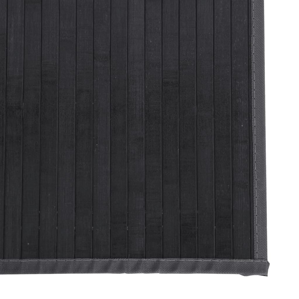 Tapis rectangulaire gris 100x200 cm bambou