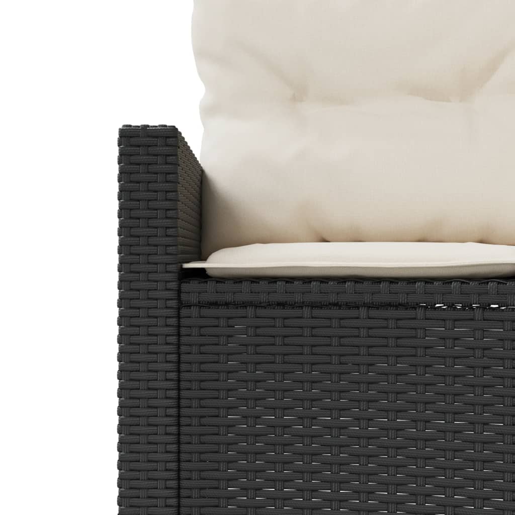 Salon de jardin 2 pcs demi-rond noir résine tressée