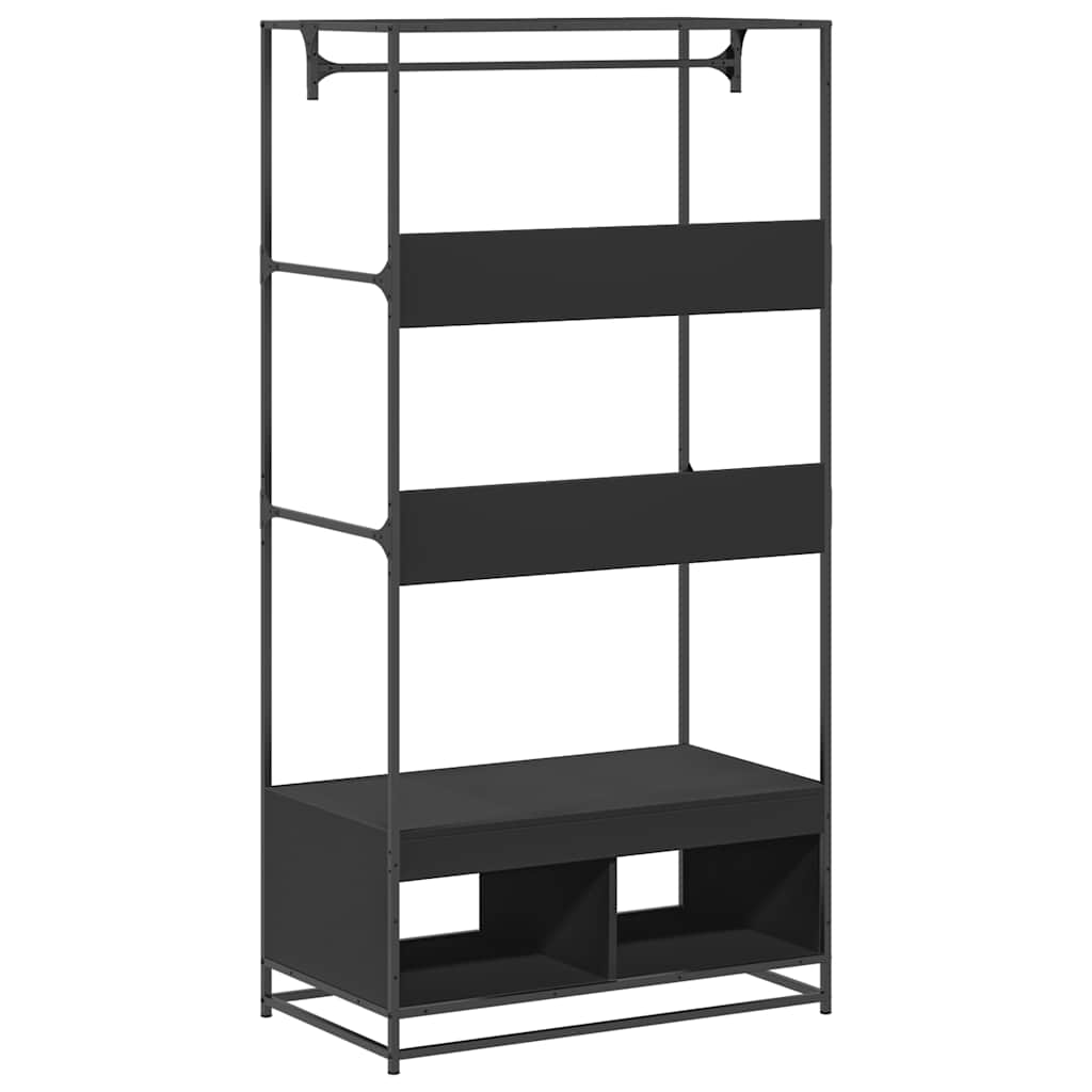 Armoire noir 90x50x180 cm bois d’ingénierie
