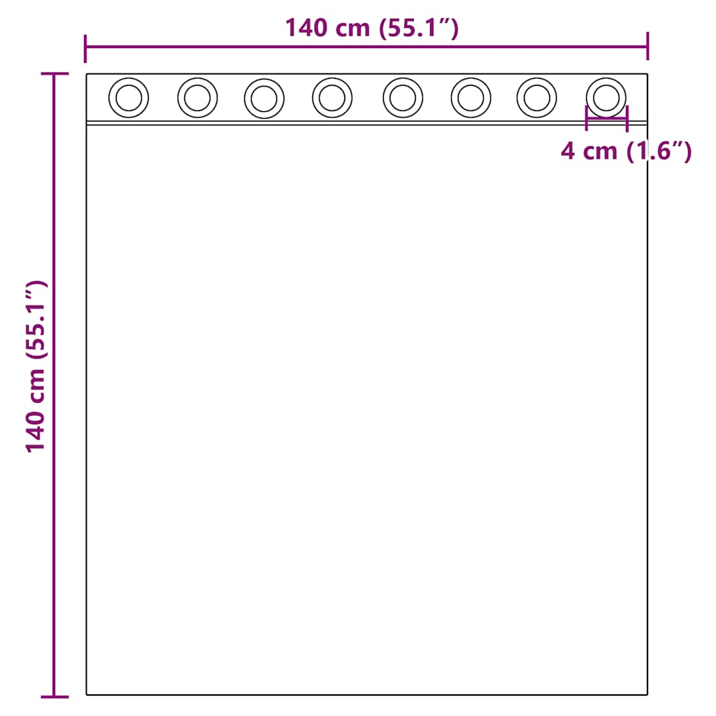 Rideaux en voile avec œillets 2 pcs turquoise