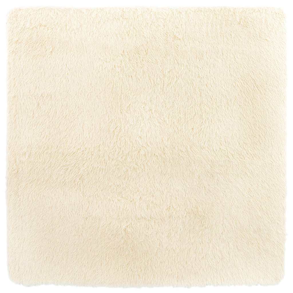 Tapis shaggy à poils longs NAVARRA crème 120x120 cm polyester