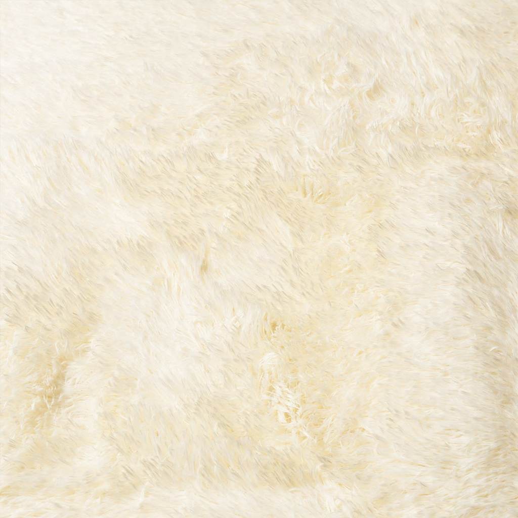 Tapis shaggy à poils longs NAVARRA crème 120x120 cm polyester
