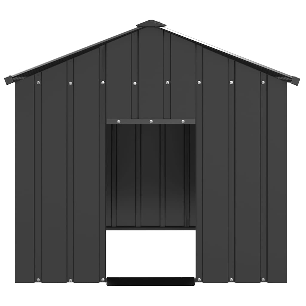 Niche pour chien avec toit noir 113x153x101 cm acier galvanisé