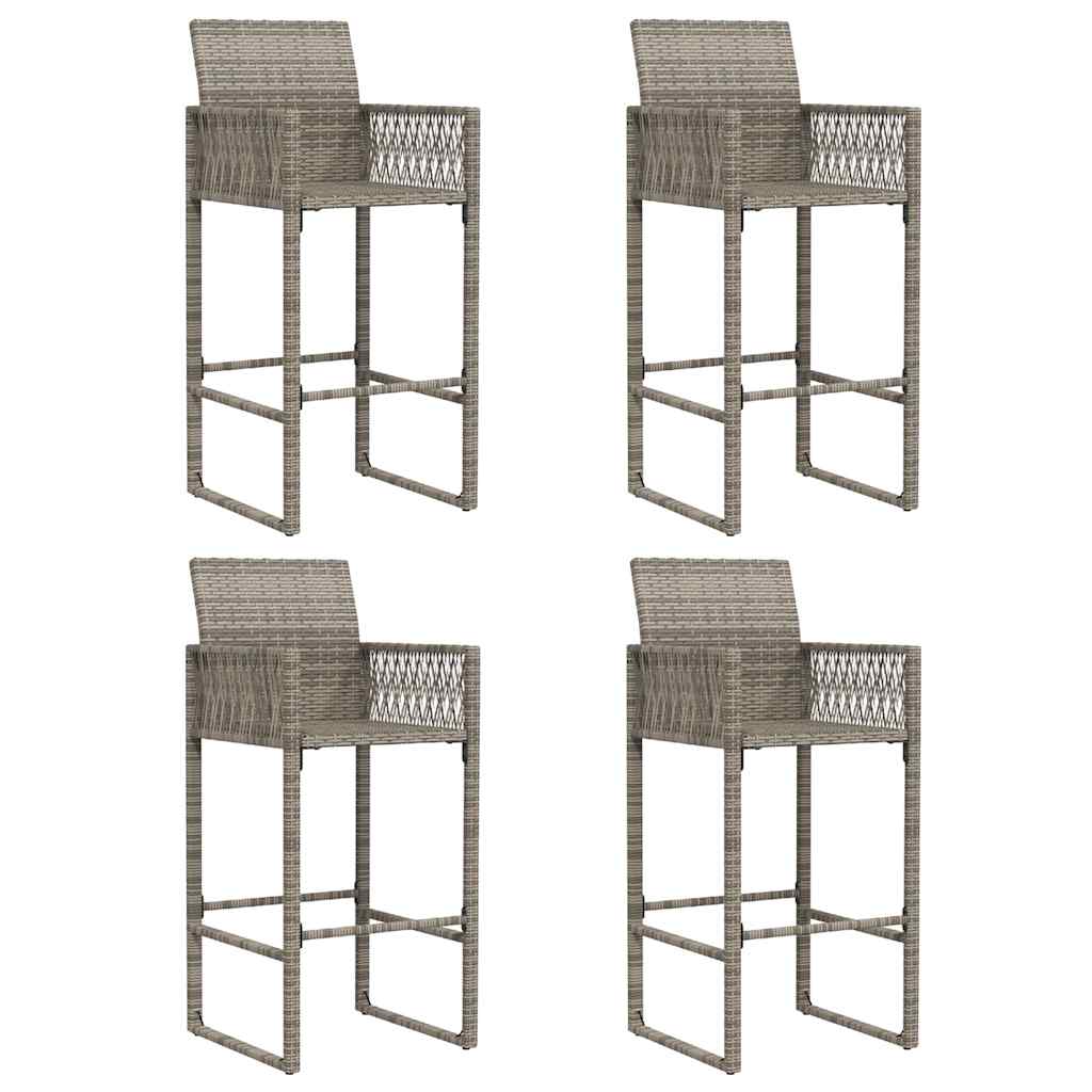 Ensemble de bar de jardin 5 pcs sans coussins gris poly rotin