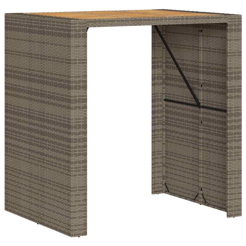 Ensemble de bar de jardin 5 pcs sans coussins gris poly rotin