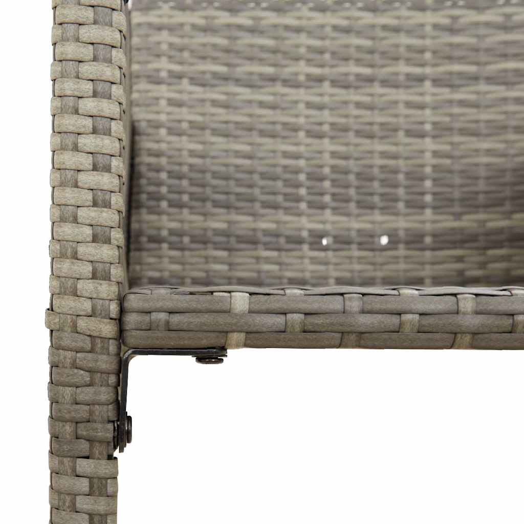 Ensemble de bar de jardin 5 pcs sans coussins gris poly rotin