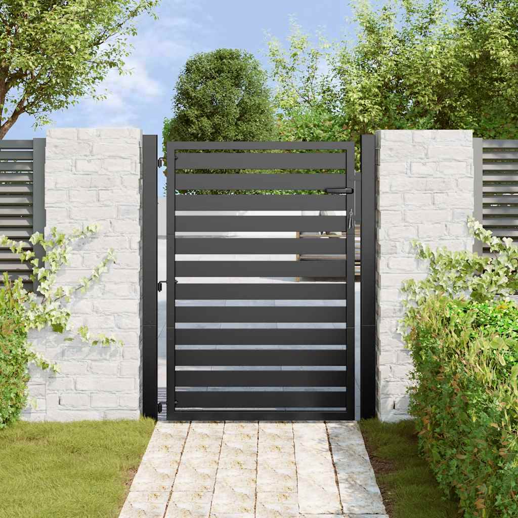 Portail de jardin verrouillable noir 100x120 cm aluminium