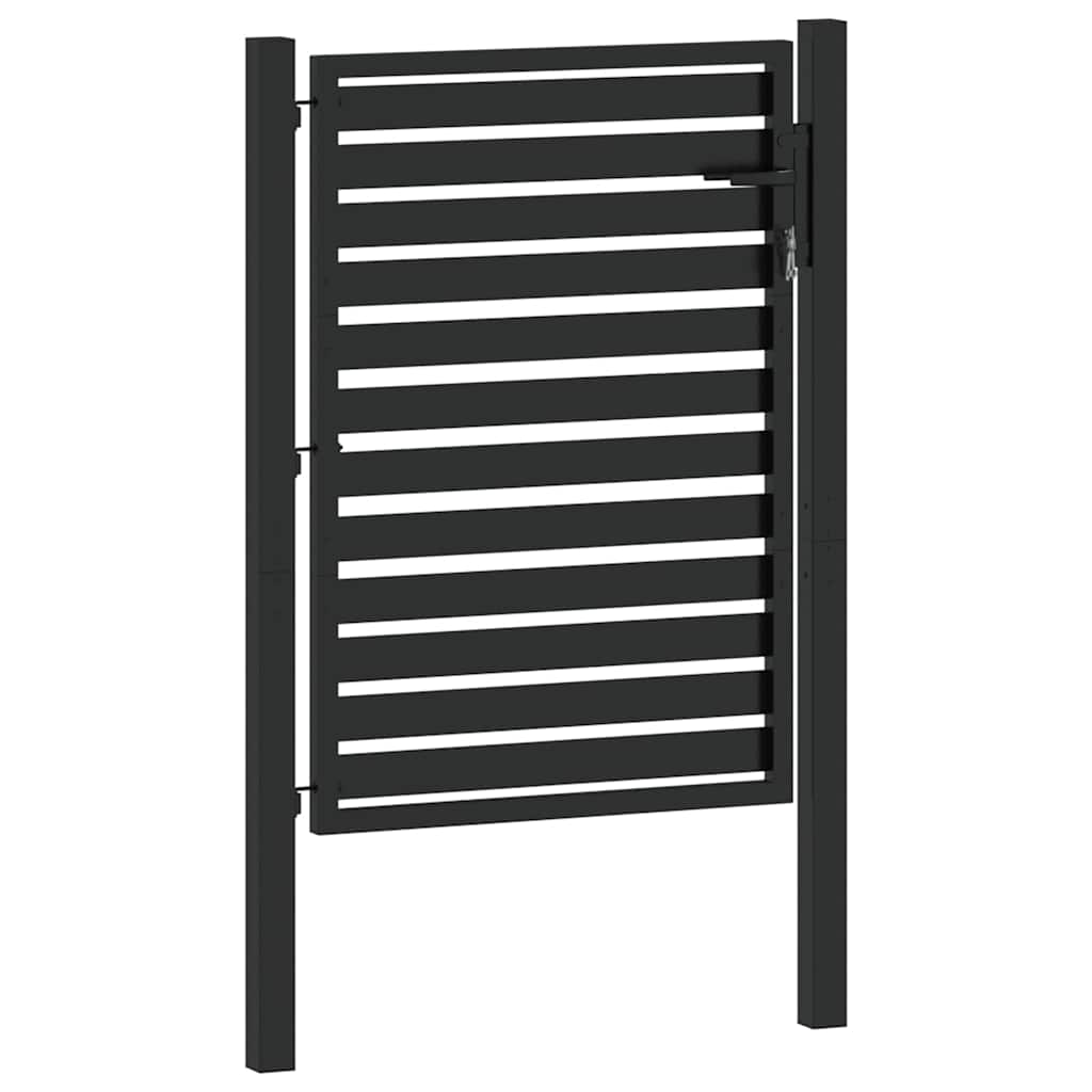 Portail de jardin verrouillable noir 100x120 cm aluminium