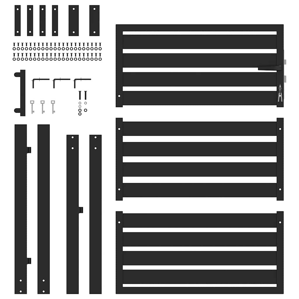 Portail de jardin verrouillable noir 100x120 cm aluminium