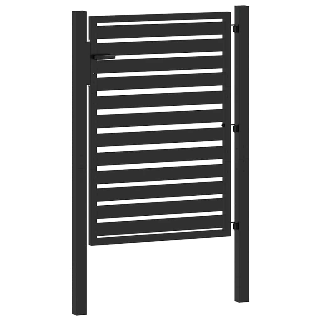 Portail de jardin verrouillable noir 100x120 cm aluminium