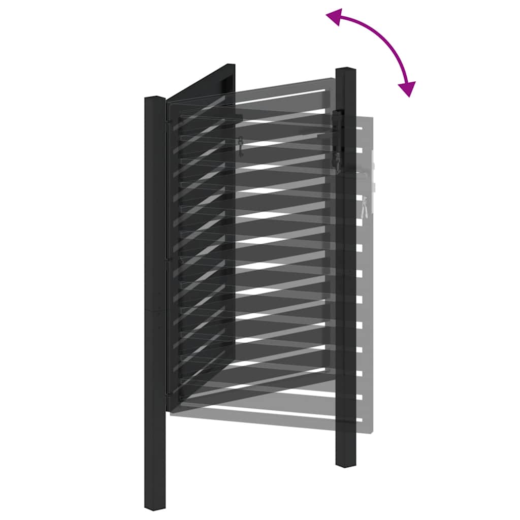 Portail de jardin verrouillable noir 100x120 cm aluminium