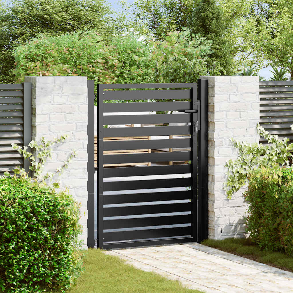 Portail de jardin verrouillable noir 100x120 cm aluminium
