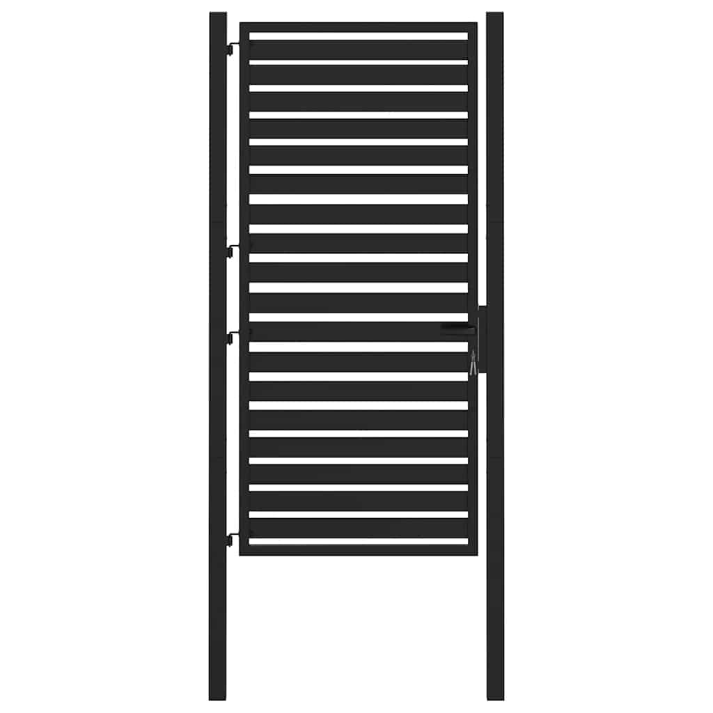 Portail de jardin verrouillable noir 100x180 cm aluminium