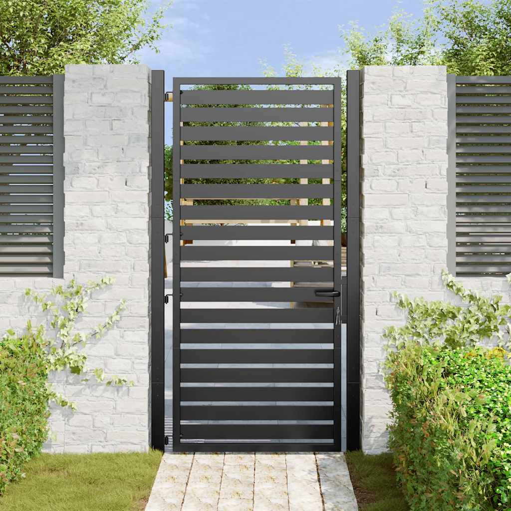 Portail de jardin verrouillable noir 100x180 cm aluminium