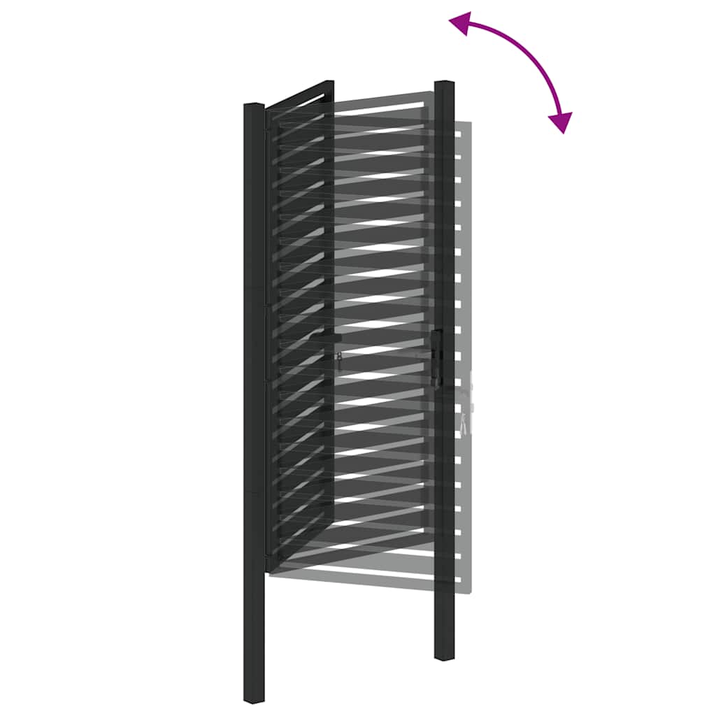 Portail de jardin verrouillable noir 100x180 cm aluminium
