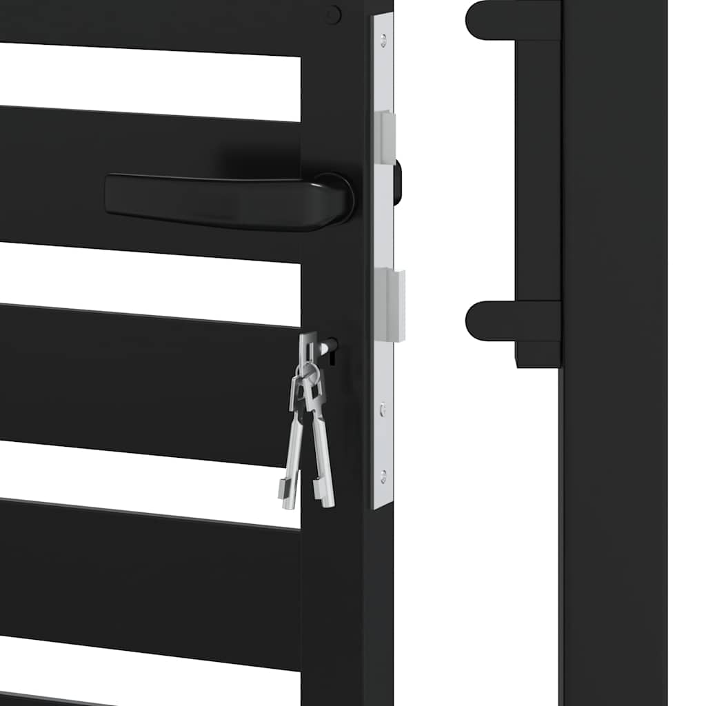 Portail de jardin verrouillable noir 100x180 cm aluminium
