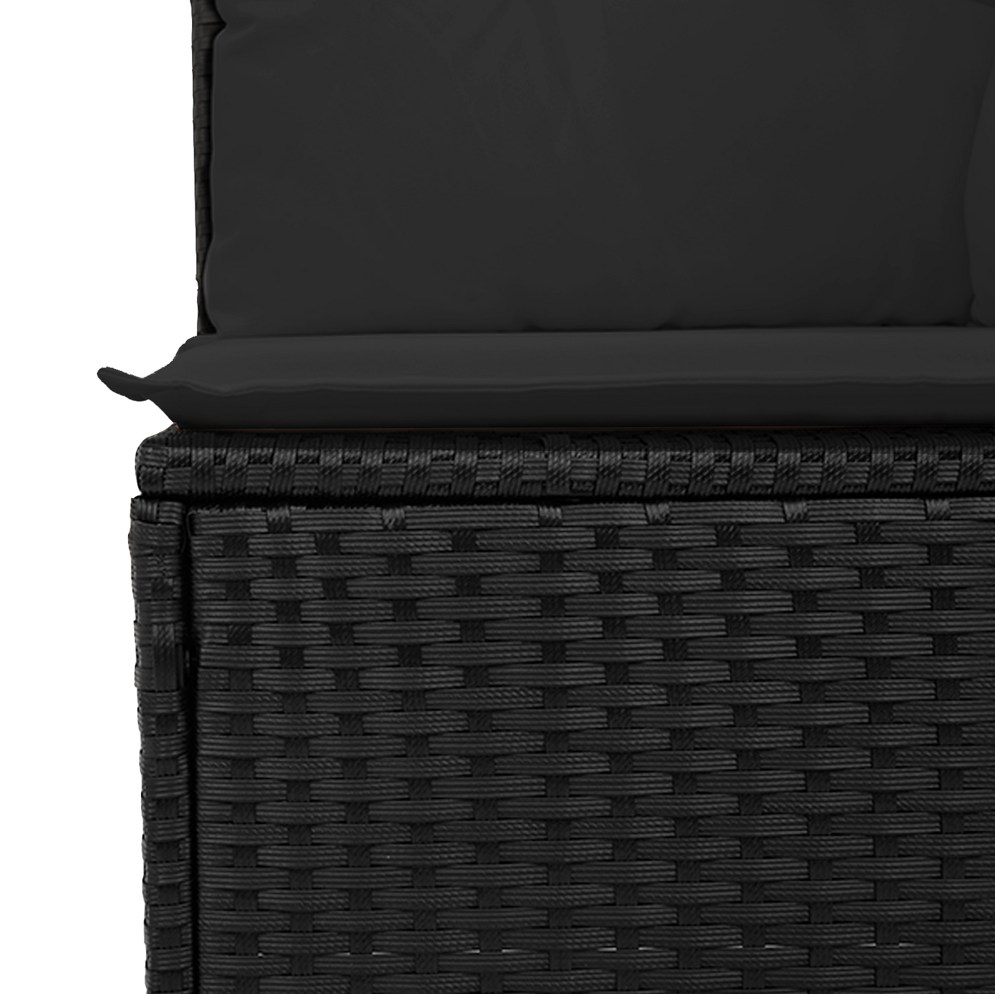 Canapé de jardin 10 pièces avec coussins Noir Polyrotin Acacia