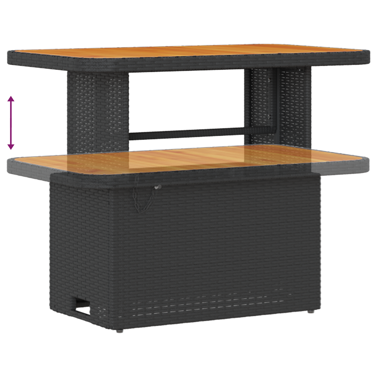 Canapé de jardin 10 pièces avec coussins Noir Polyrotin Acacia