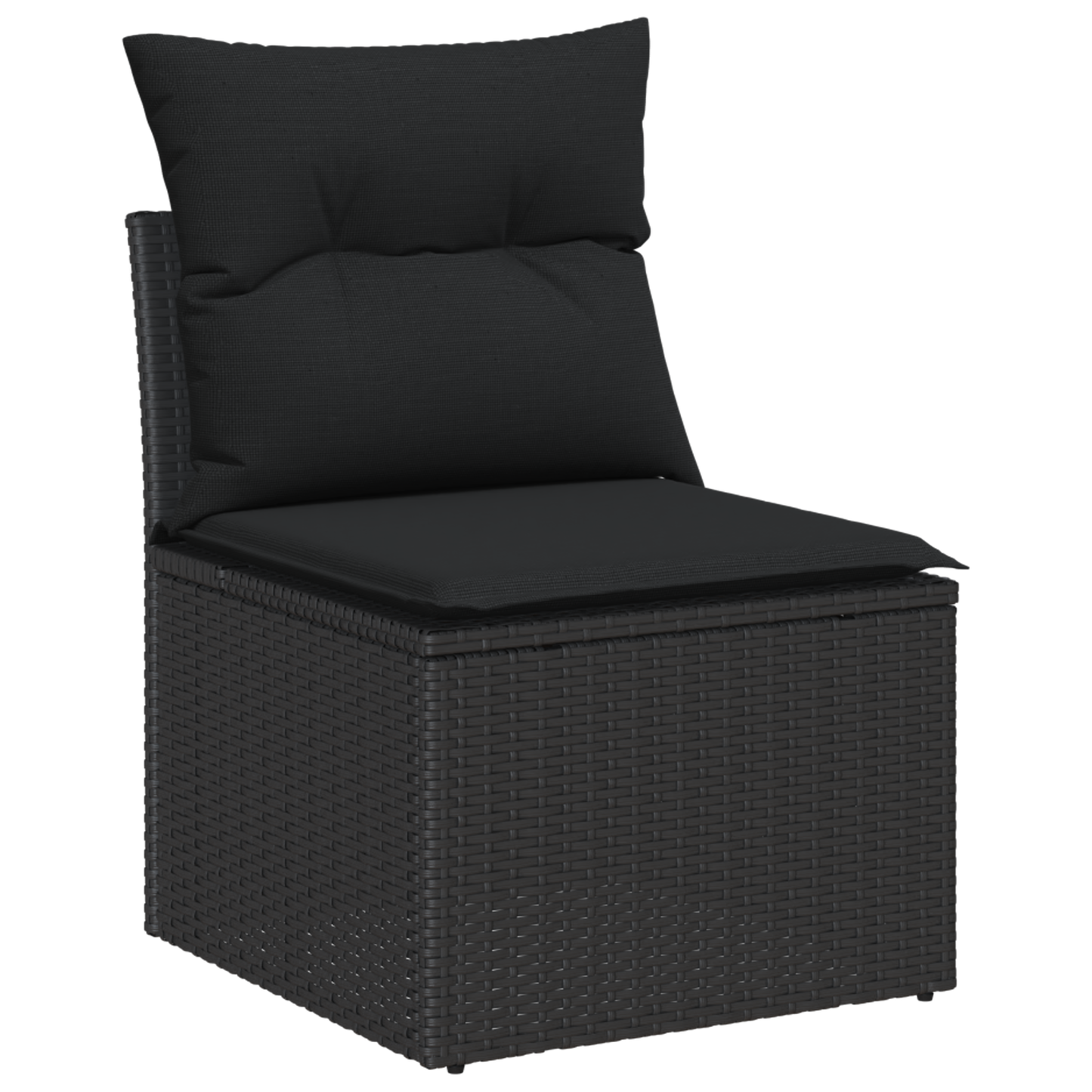 Canapé de jardin 10 pièces avec coussins Noir Polyrotin Acacia