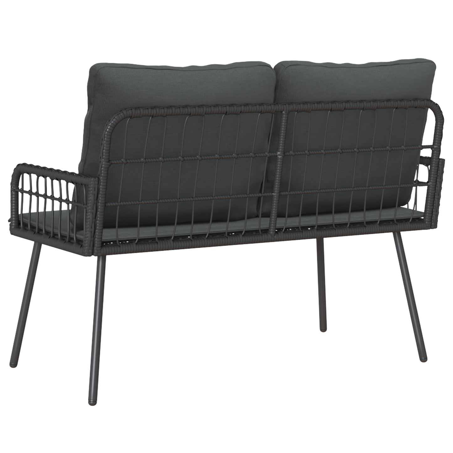 Banc de jardin vidaXL Noir 114x64x78 cm Poly Rattan