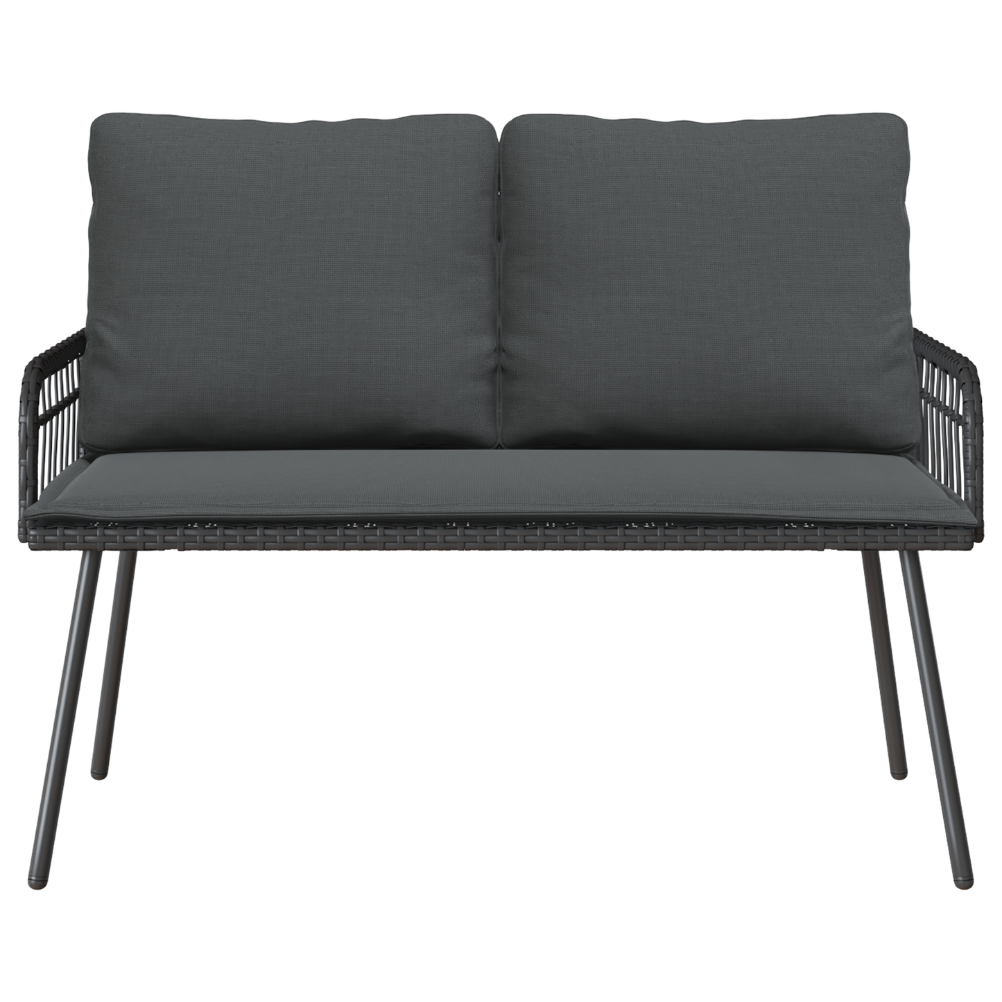 Banc de jardin vidaXL Noir 114x64x78 cm Poly Rattan