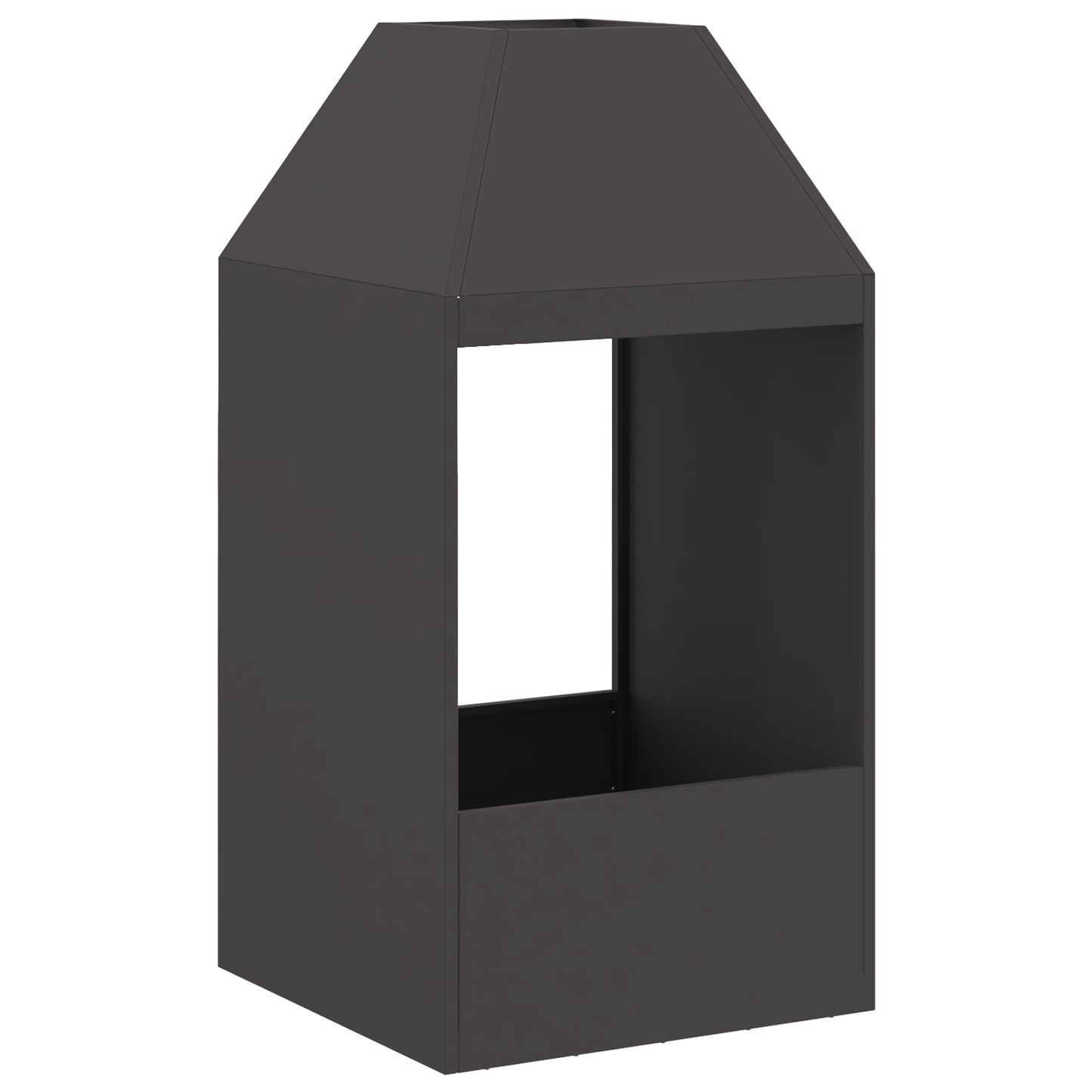 brasero vidaXL noir 50x50x100 cm en acier