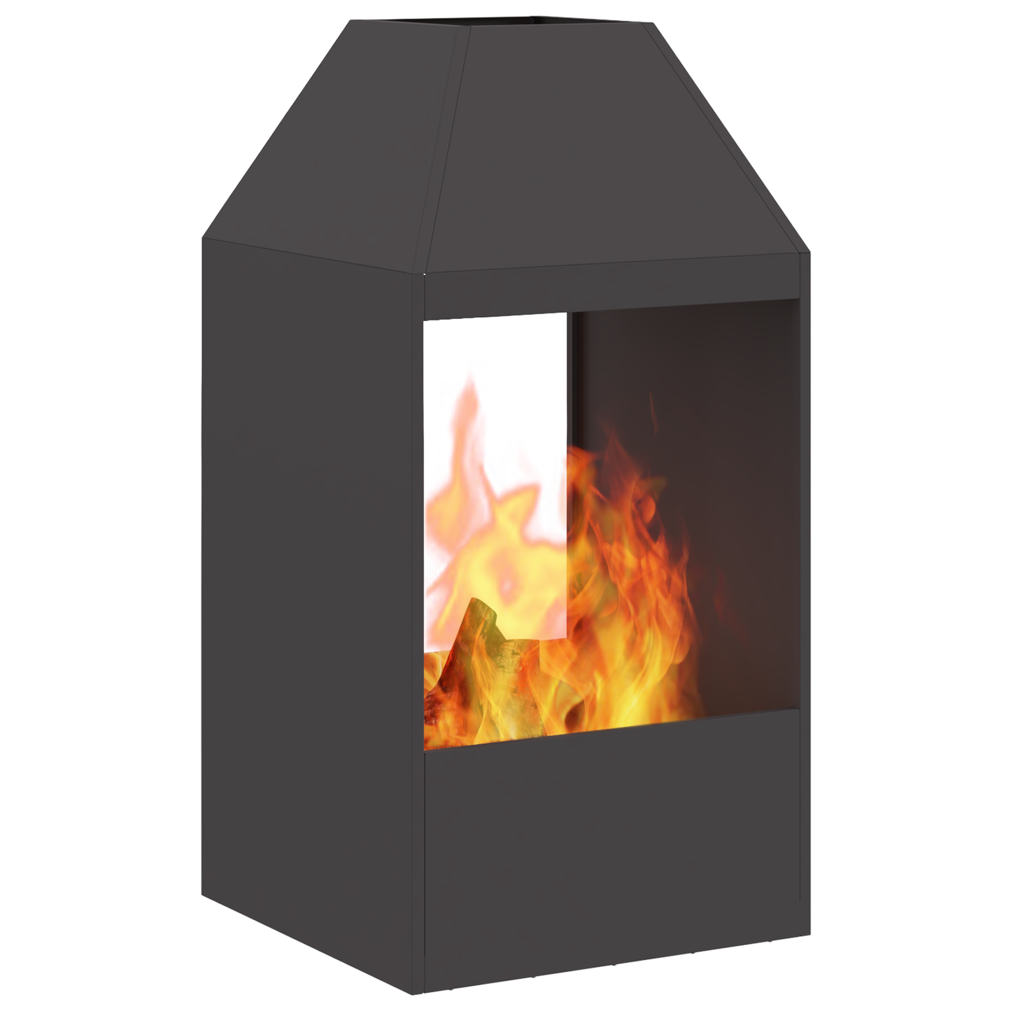 brasero vidaXL noir 50x50x100 cm en acier