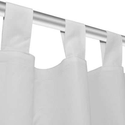 2 pcs Rideau à Passant Micro Satin Blanc 140 x 245 cm