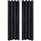 2 pcs Rideau Blackout Occultant Noir avec Œillets en métal 135x245cm