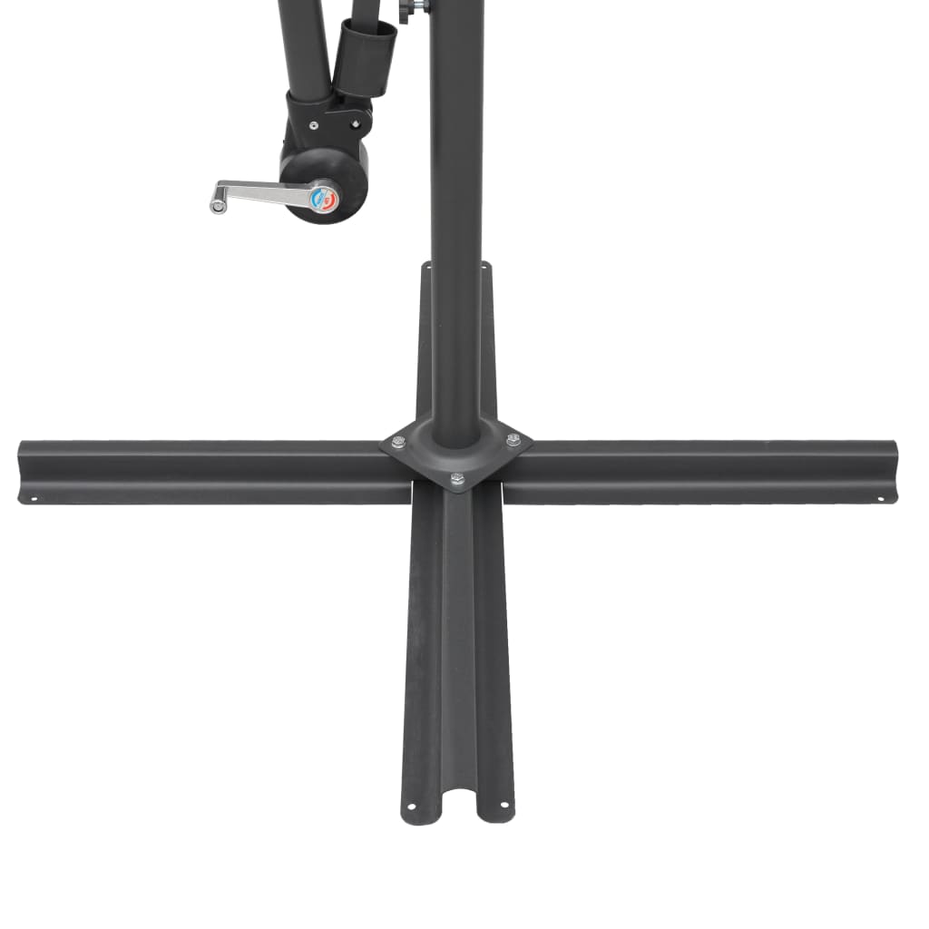 Parasol suspendu avec poteau bleu 3 m